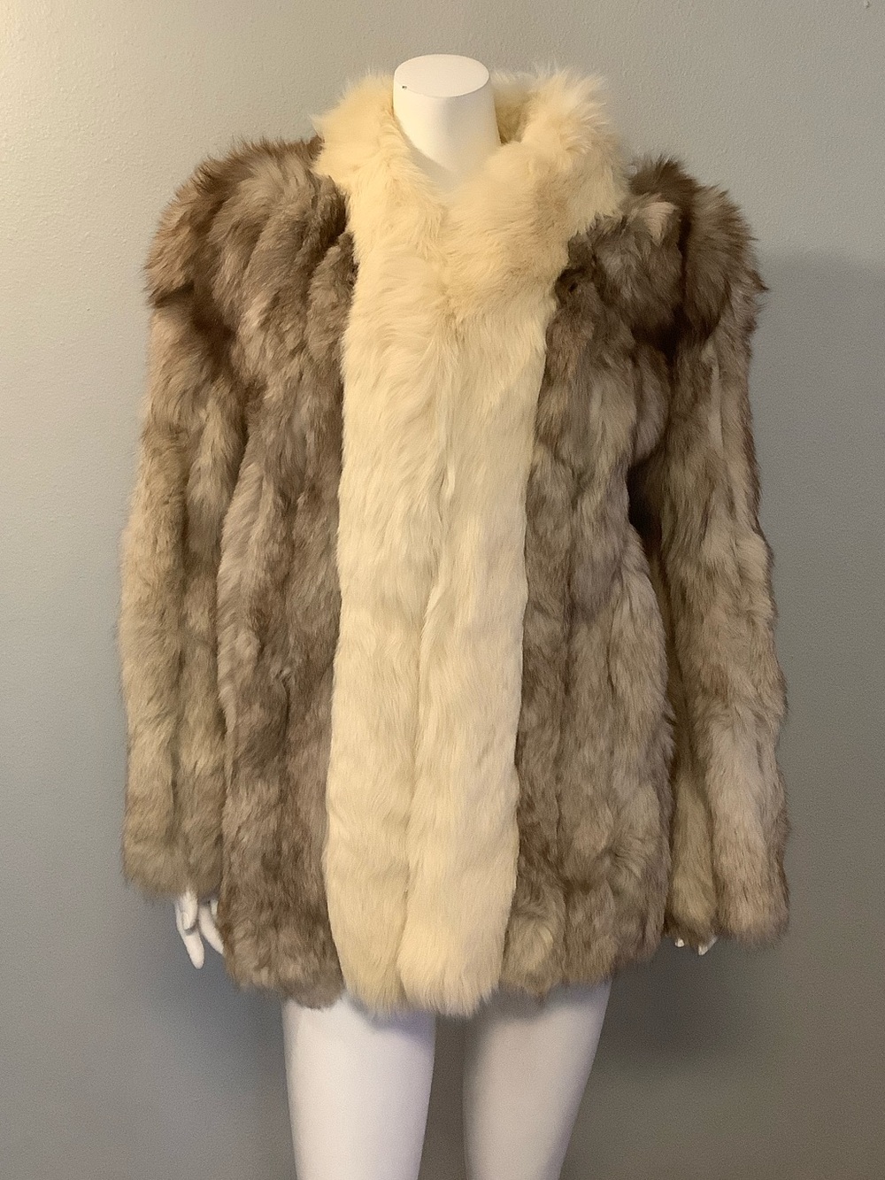Luxury Two-Tone Fox Fur Coat